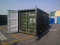 8' & 10' GREEN RAL 6007 shipping containers